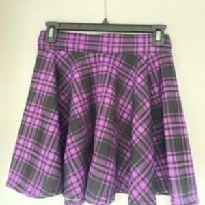 Purple Plaid Mini Skirt - New